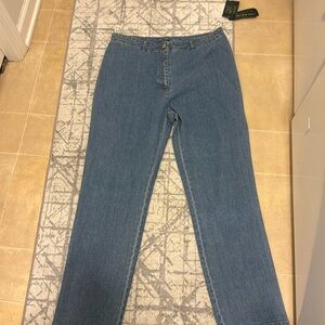 Lauren jeans, Ralph Lauren petite 14‎ white blue jeans NWT